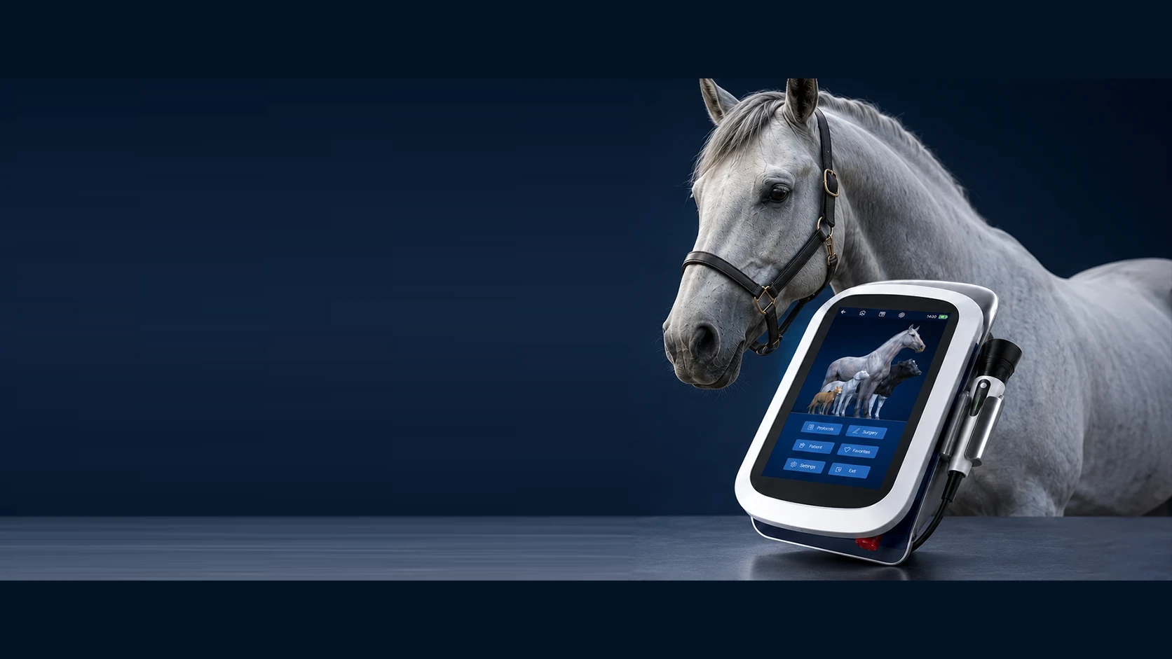 REX high-power veterinary laser therapy for equine and large-animal care