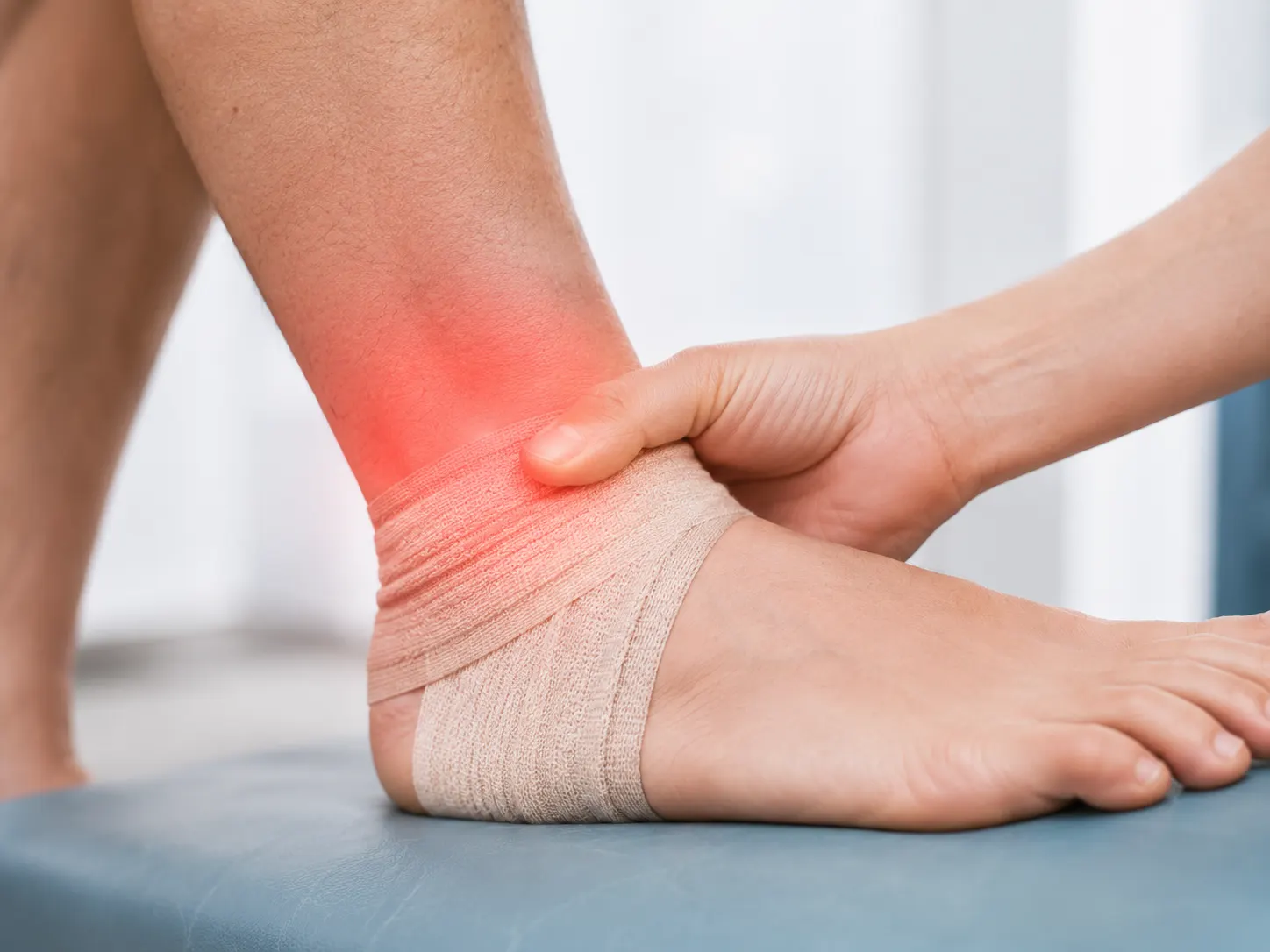 Laser therapy for ankle sprain