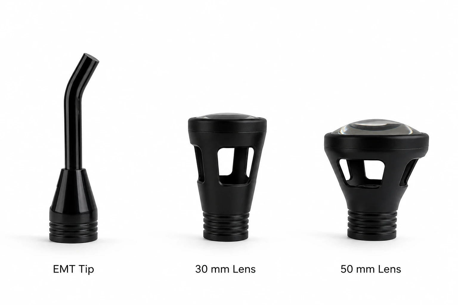 REX laser handpiece with interchangeable treatment heads