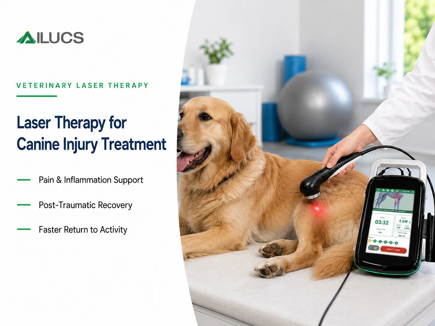 When is it suitable to use laser therapy after a pet is injured?